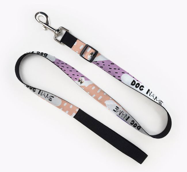 Personalised Fabric Lead with Abstract Pattern and {breedFullName} Icon